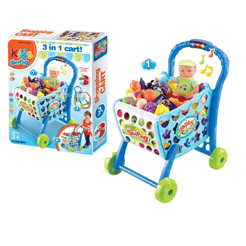 Kids Shopping Cart - Blue عربة الأطفال للتسوق - أزرق