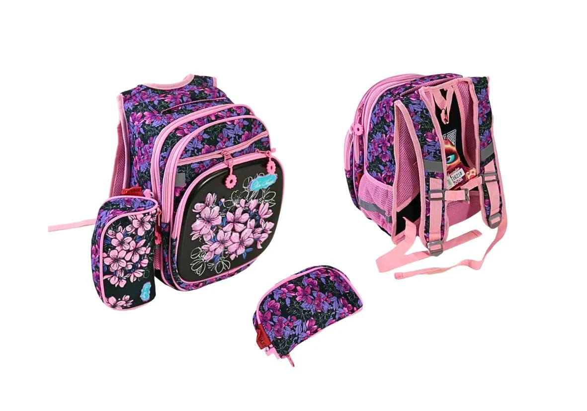 School Bag with Pencil Case - Beautiful Rose
