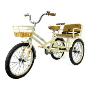 دراجة ثلاثية العجلات مع مقعد خلفي - 18 لون كريمي