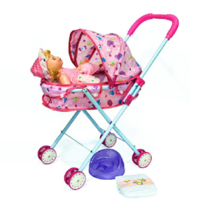 Doll With Stroller And Accessories