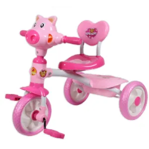دراجة ثلاثية العجلات بقرة باللون الوردي