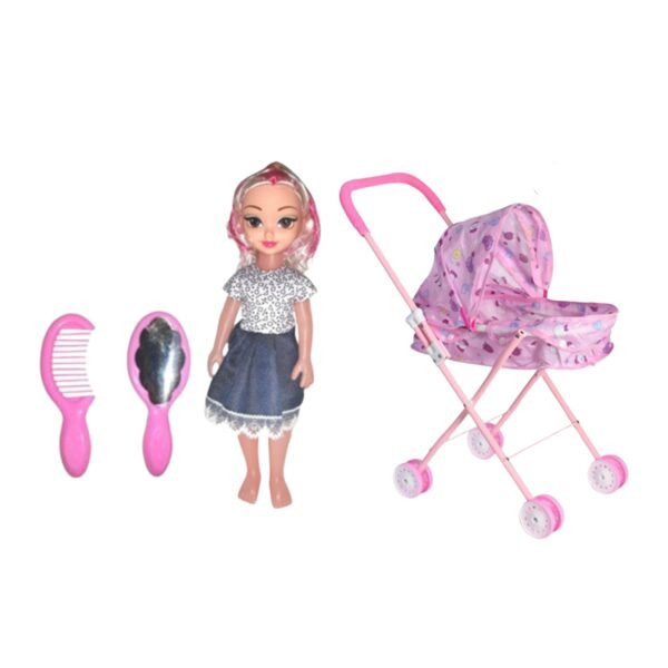 الدمية الرقيقة مع عربتها والاكسسورات sweet-doll-with-stroller