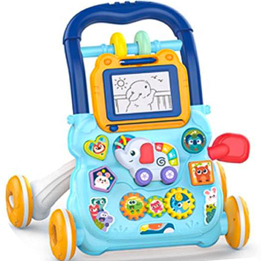 learning Walker with board مشاية تعليمية متعددة الاستخدام مع لوح تعليمي - أزرق