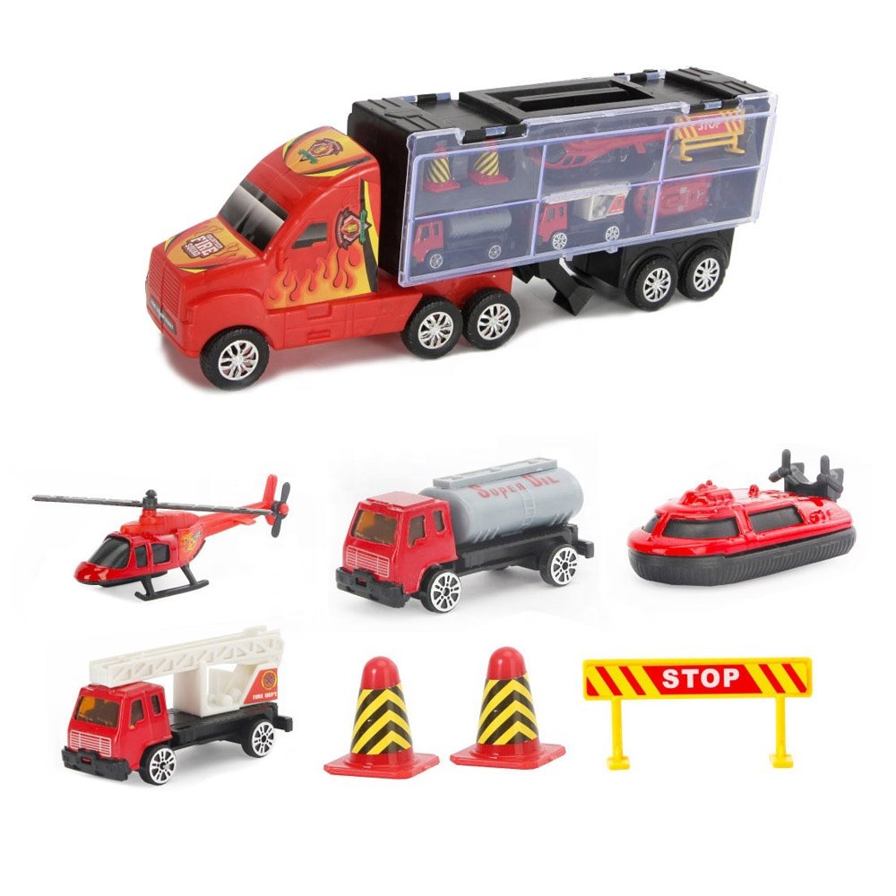 لعبة شاحنة فريق الإطفاء مع السيارت