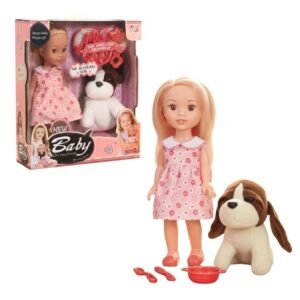 Baby Doll With Accessories & Soft Dog