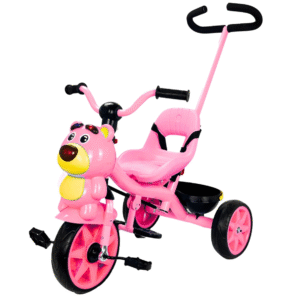 دراجة ثلاثية العجلات مع التوجيه الأبوي الدب - وردي