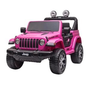 licensed Pink Jeep Rubicon 12V Ride-On Car! Combining style, luxury, and safety