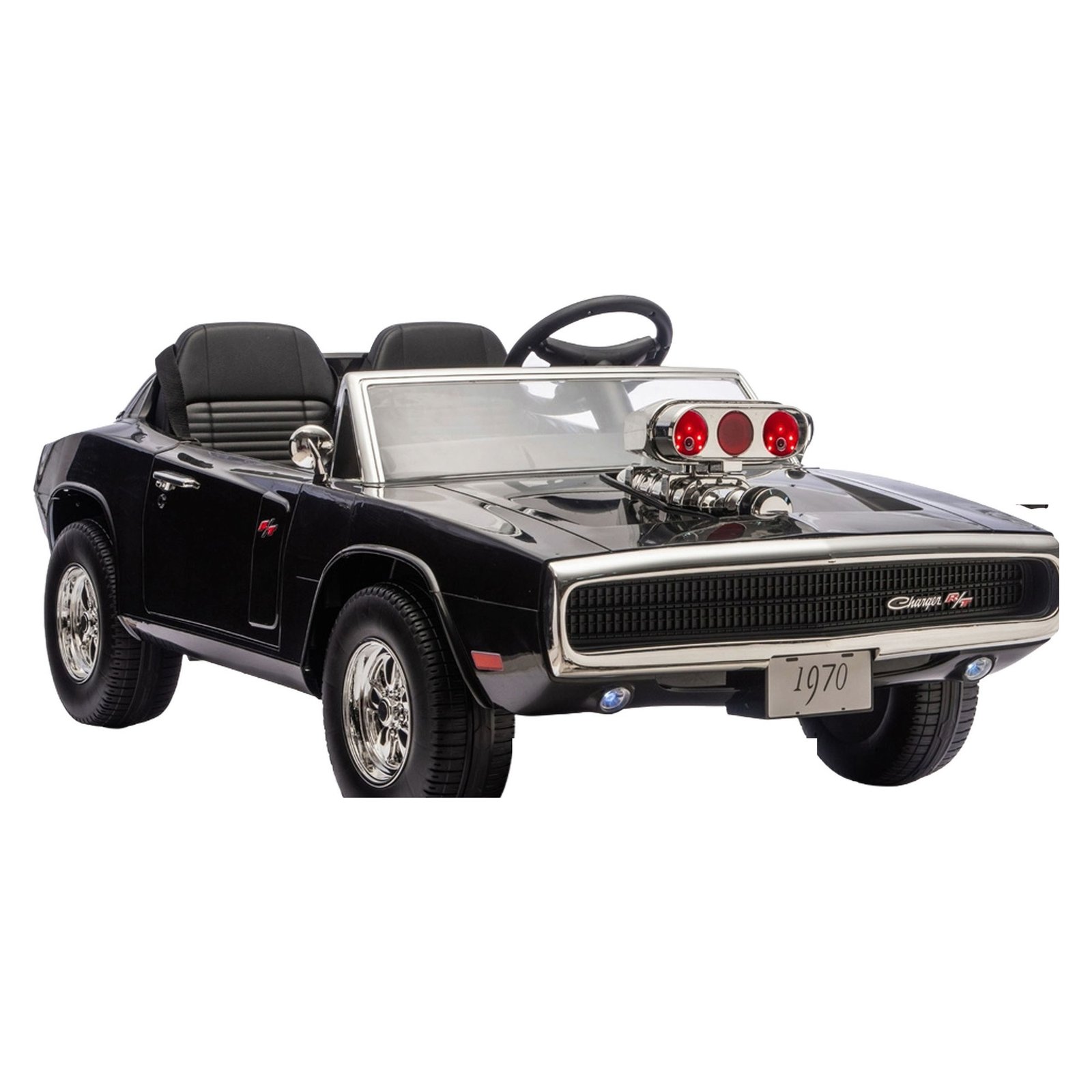 Dodge Charger R/T 1970 Classic Ride-On Car 12V – Black