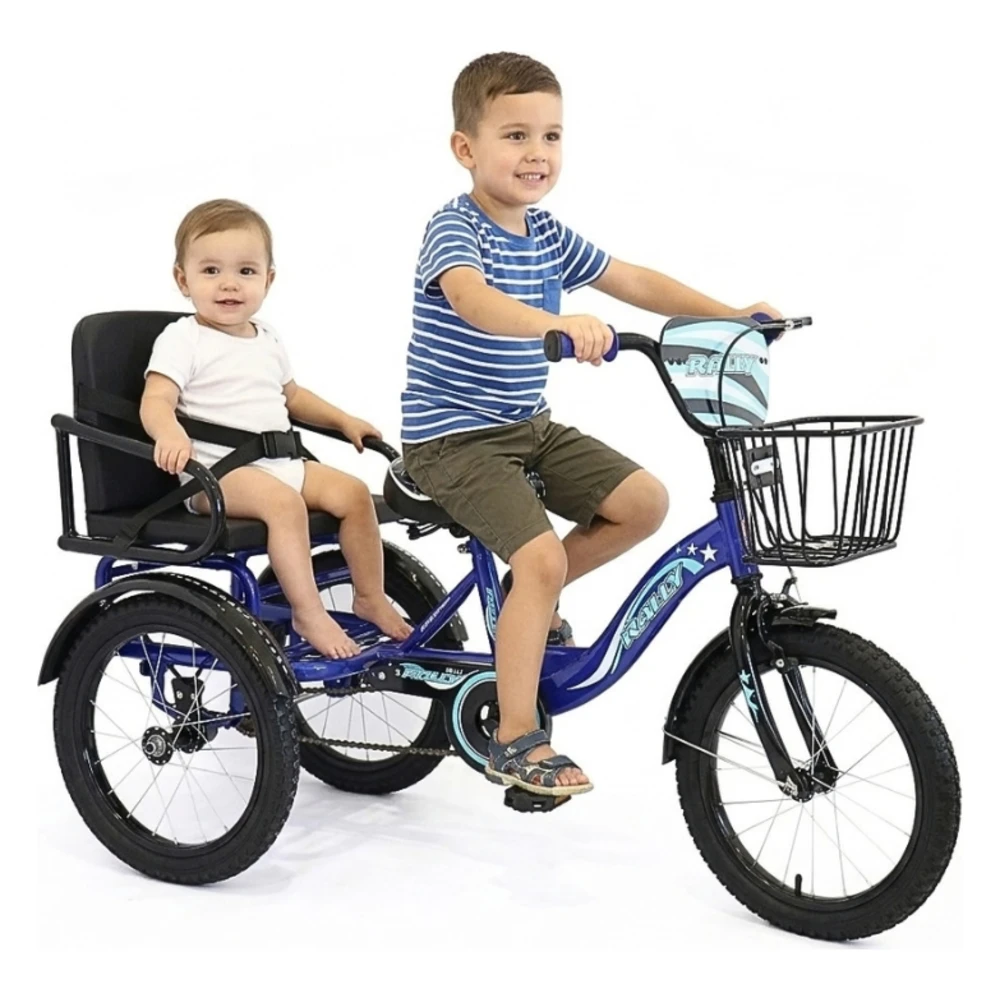 Rally Tricycle With Back Seat 16 inch Blue
